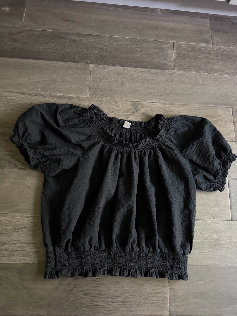 Old Navy Black Smocked Off-Shoulder Top